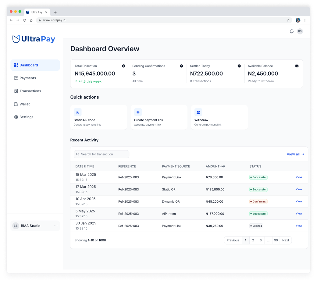 Account Management mockup